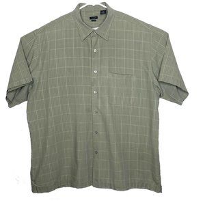 Van Huessen Mens Short Sleeve Shirt Plaid Size 2XL